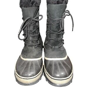 Sorel Caribou Waterproof Snow Boots Black Mens 7 Insulated Winter